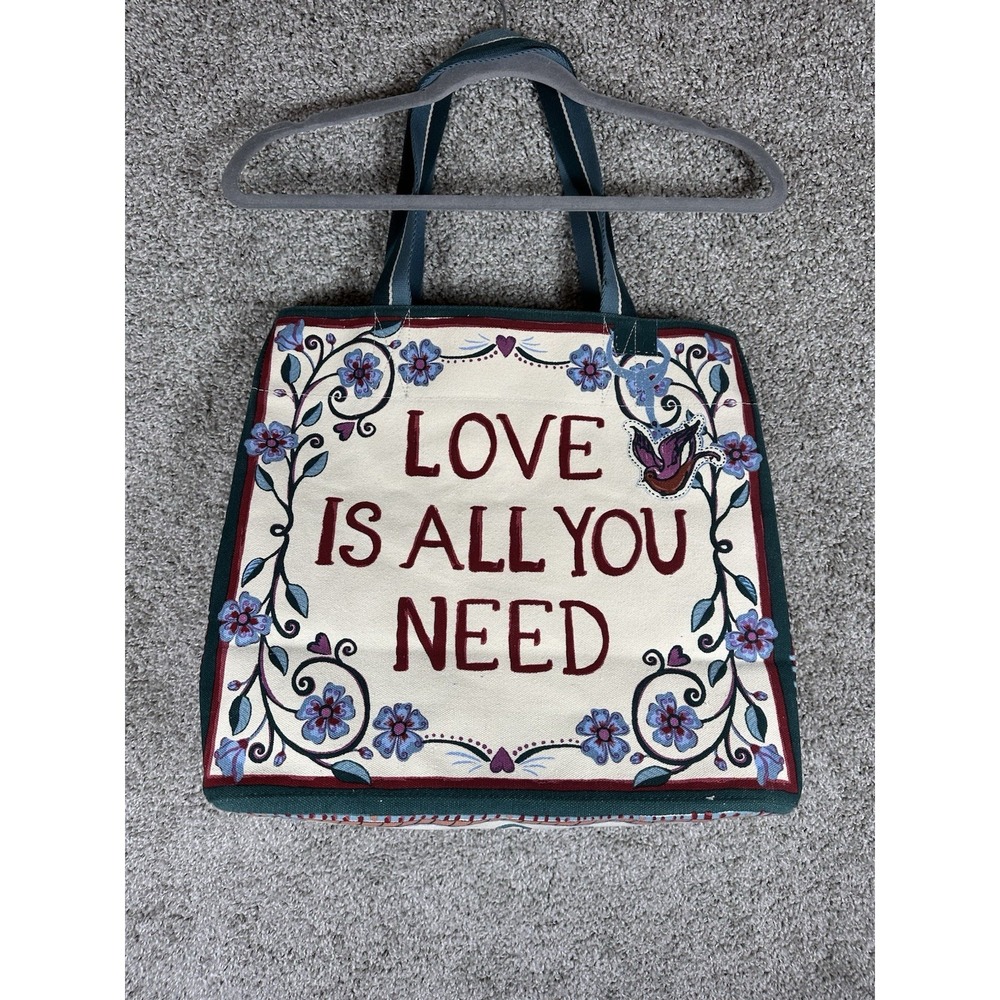 Brighton‎ Bella Tile Tote Love Is All You Need Canvas Bag NWT - Picture 6 of 9